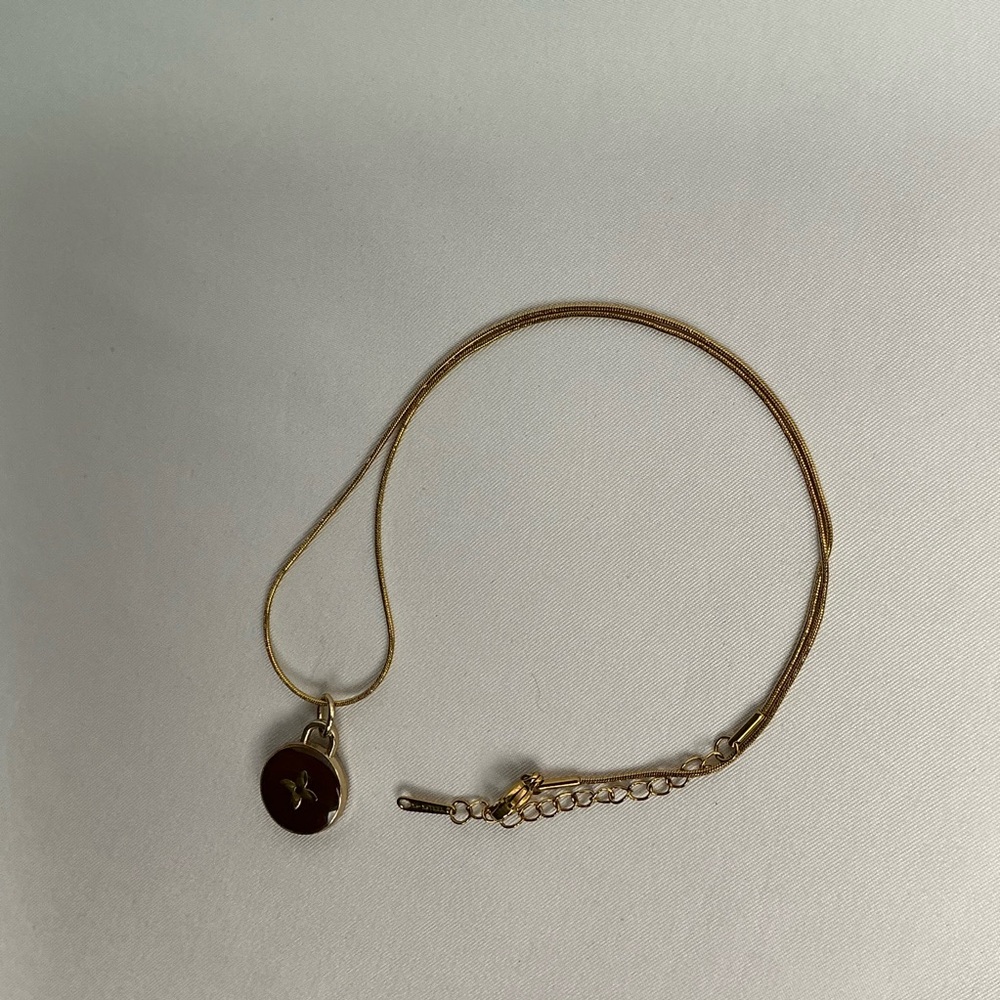 Louis Vuitton Coffee Brown LV Charm Gold Necklace - Picture 4 of 7